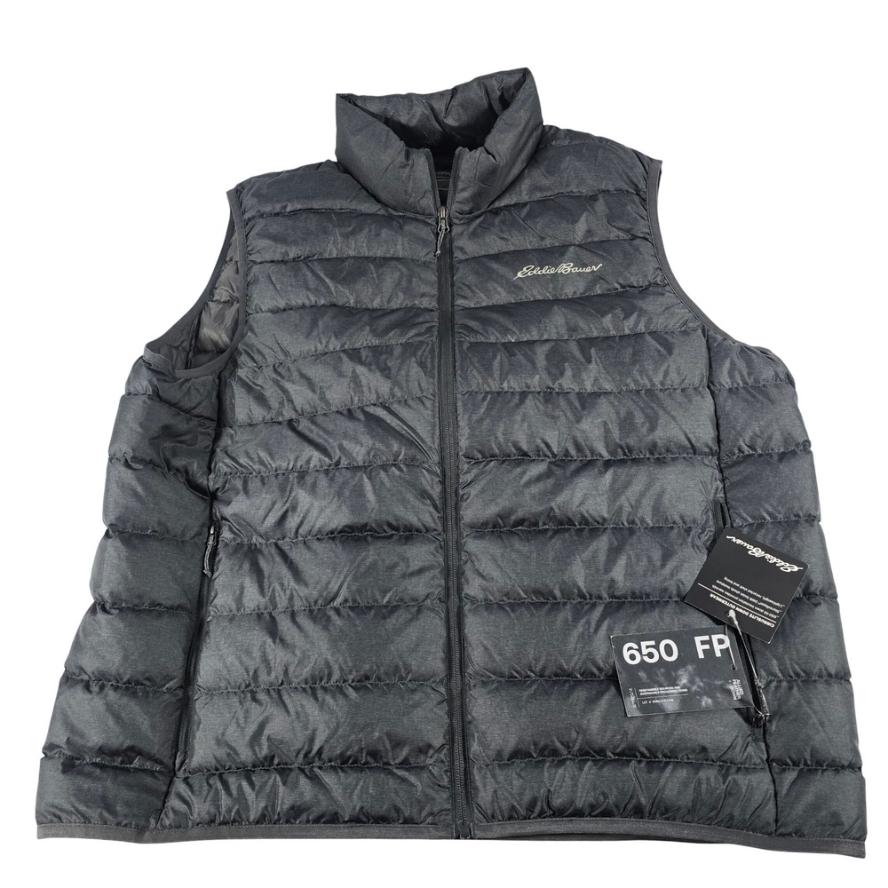 Eddie Bauer Mens CirrusLite‎ 650 Down Vest Dark Smoke Heather XL NWT 0563